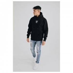 Image of Fresh Ego Kid Mens Logo Over the Top Hoodie - Black/White