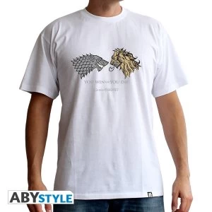 Image of Game Of Thrones - Lan. Vs Stark Mens Xx-Large T-Shirt - White
