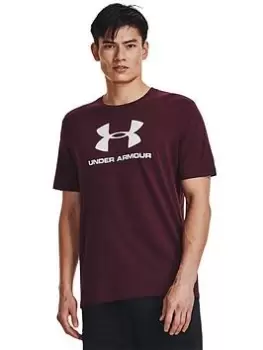 Image of Under Armour Mens Training Sportstyle Logo T-Shirt, Red Size M Men