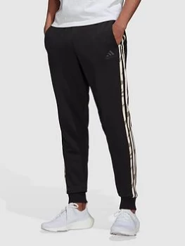 image of adidas Essentials 3-Stripe Camo Track Pants - Black, Size L, Men