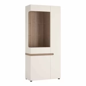 image of Chelsea Living Tall Wide Glazed Display Unit Right Hand Door, White Gloss