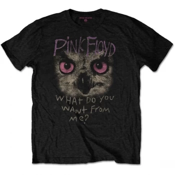 image of Pink Floyd - Owl - WDYWFM? Unisex Large T-Shirt - Black