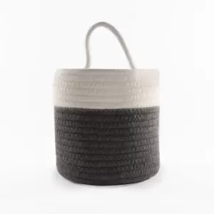 Image of Maison&white - Hanging Cotton Rope Basket Grey & White M&W - Grey