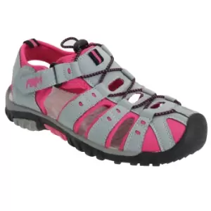 image of PDQ Womens/Ladies Toggle & Touch Fastening Sports Sandals (3 UK) (Grey/Fuchsia)