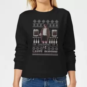 image of The Big Lebowski I'm Dreaming Of A White Russian Womens Christmas Jumper - Black - 3XL