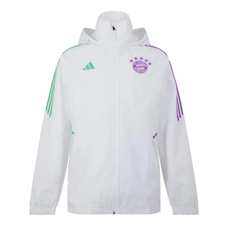 Image of adidas Bayern Munich Rain Jacket Adults - White White XS