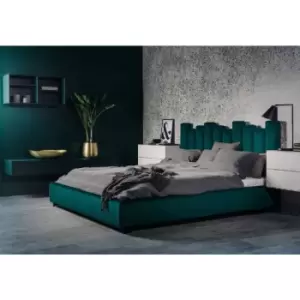 Image of Glexton Bed Double Plush Velvet Green