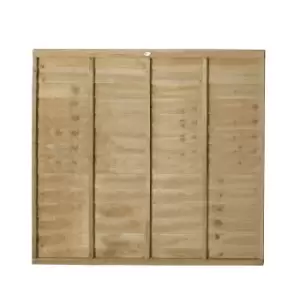 image of 6ft x 5ft (1.83m x 1.52m) Pressure Treated Superlap Fence Panel - Pack of 4 (Home Delivery)