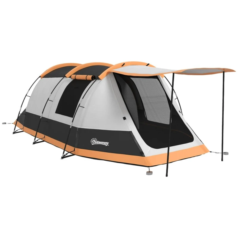 Image of Outsunny 3-4 ManTunnel Tent - Orange A20-417V00OG