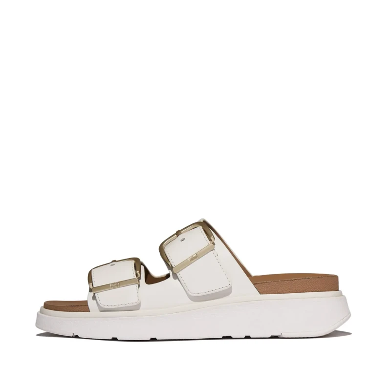 Image of FitFlop Womens Gen-FF Two-Bar Slides in White Size: 7 White Female 7