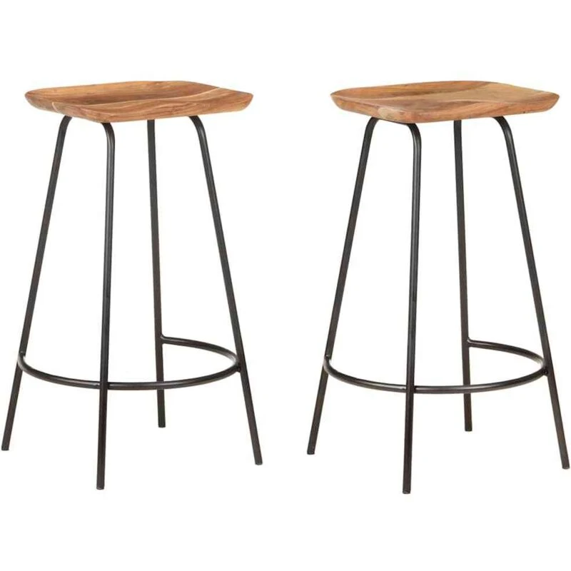 Image of VIDAXL Bar Stools 2 pcs Solid Acacia Wood Vidaxl 8720286200971