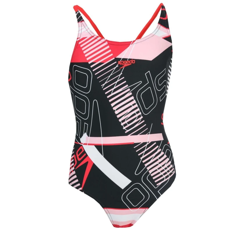 Image of Speedo Tie Back Swimsuit - Black 5 - 6 Years