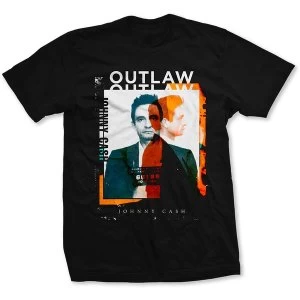 Image of Johnny Cash - Outlaw Photo Unisex Large T-Shirt - Black