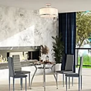 Image of Homcom Metal Chandelier White