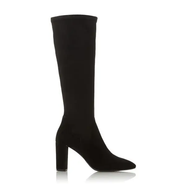 image of Dune London Siren High Block Heel Pointed Toe Boots - Black 8