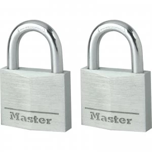 Image of Masterlock Aluminium Padlock Pack of 2 Keyed Alike 30mm Standard