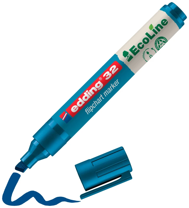 Image of Edding Edding 4-32003 Flipchart marker 32 EcoLine Wedge tip 1 - 5mm Blue 4-32003