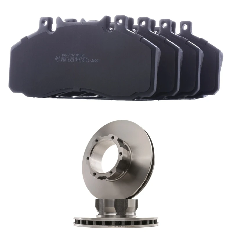 Image of RIDEX 3405B2061 Brake disc and pads set Front Axle, Brake Disc Type: internally vented, prepared for wear warning indicator Brake Set,disc brakes (34