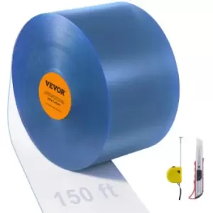 Image of VEVOR Strip Curtain, 150' Length x 8" Width x 0.08" Thickness, Clear PVC Smooth Curtain Strip Door Bulk Roll, Plastic Door Strips for Doorways of Supe