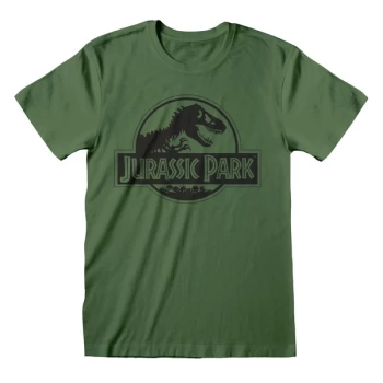 Image of Jurassic Park - Mono Logo Unisex Large T-Shirt - Green