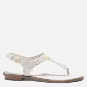 Image of Michael Kors Womens MK Plate Toe-Post Sandals - Vanilla - UK 5