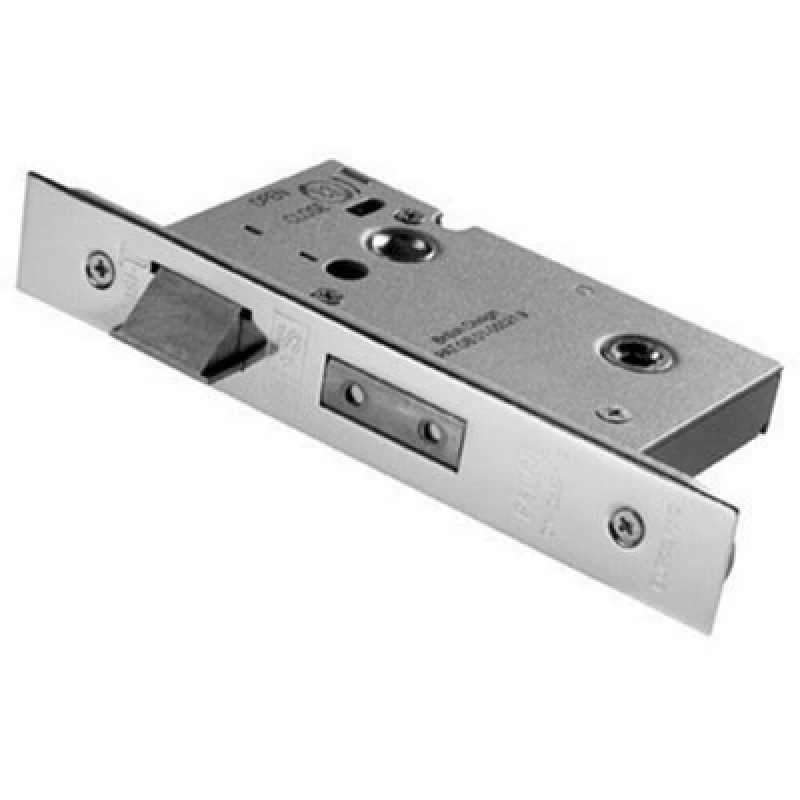 Image of Loops Architectural Tubular Locking Bathroom Door Latch 64mm Stainless Steel Metallics unisex