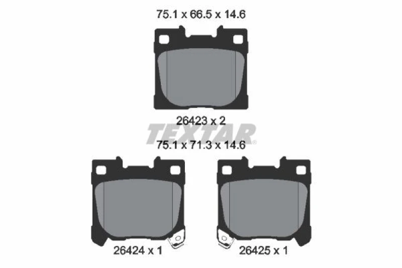 Image of Brake pad set TEXTAR 2642301