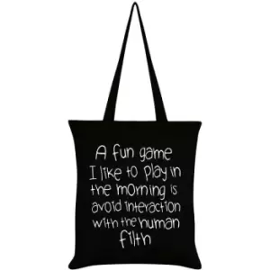 Image of Grindstore Avoid Interaction With The Human Filth Tote Bag (One Size) (Black) - Black