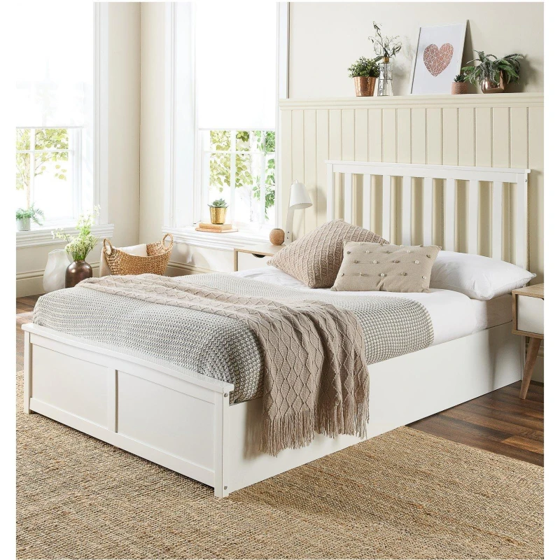 Image of Atlantic Wooden Ottoman Bed Light Wood