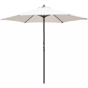 image of 2.8m Patio Umbrella Parasol Outdoor Table Umbrella 6 Ribs Off-White - Outsunny