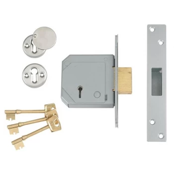 Image of Union 3G114E 5 Lever Mortice Deadlock C-Series 67mm 2.5" - Satin Brass