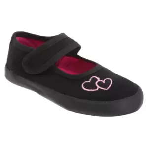 Image of Mirak Bar Plimsoll / Girls Shoes / Girls BTS (5 UK Toddler) (Black)