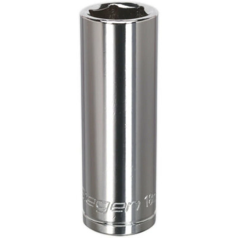 Image of Loops 18mm Chrome Plated Deep Drive Socket - 1/2" Square Drive High Grade Carbon Steel Metallics