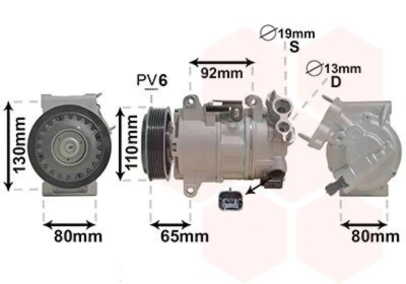 Image of VAN WEZEL Air conditioning compressor VAN WEZEL 4001K703