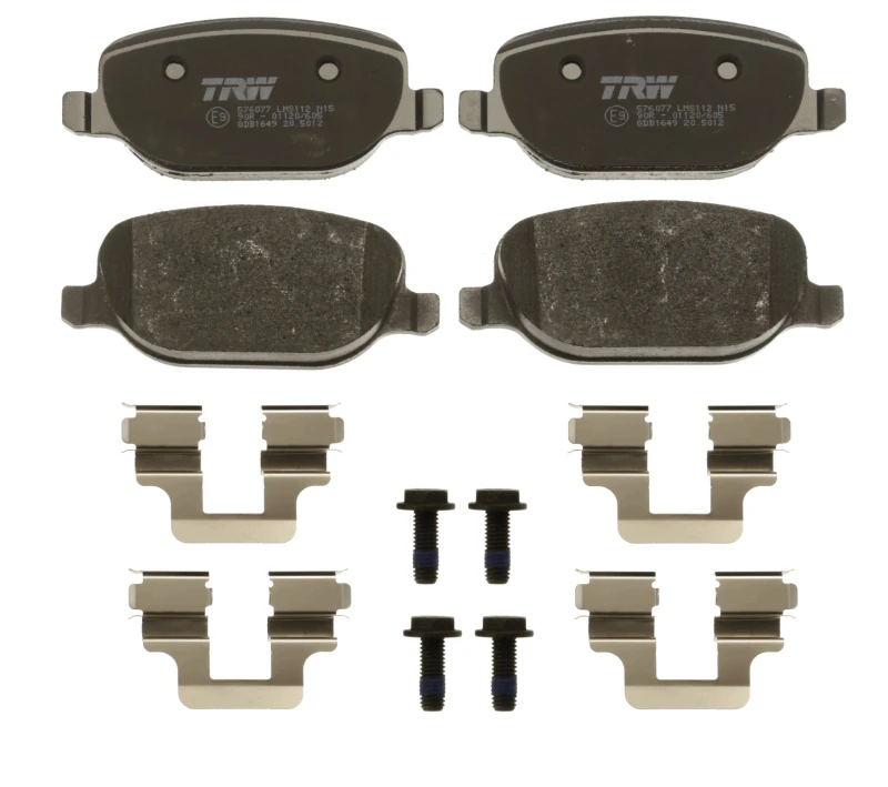 Image of TRW GDB1649 Brake pad set not prepared for wear warning indicator, with accessories, with brake caliper screws Brake Pad Set,disc brake (402)