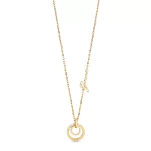 image of Guess Gold Tone Crystal Circle Necklace