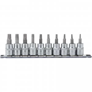 Image of Draper 10 Piece 3/8" Drive TX-Star Plus Socket Bit Set 3/8" 55mm