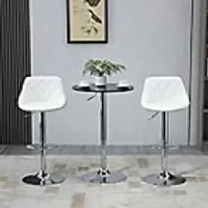 image of Homcom Round Bar Table with Metal Base Black