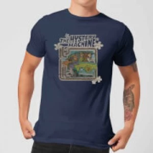 image of Scooby Doo Mystery Machine Psychedelic Mens T-Shirt - Navy - L