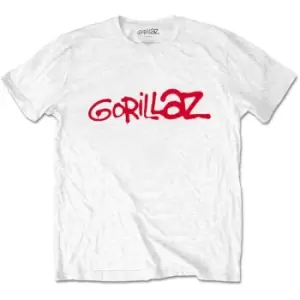 Image of Gorillaz - Logo Unisex Large T-Shirt - White