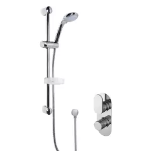 image of Nuie Concealed Round Thermostatic Twin Valve & Kit Chrome