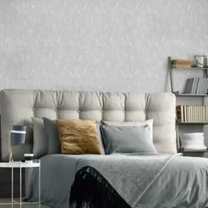 image of Superfresco Easy - Grey Geometric Fabric effect Textured Wallpaper - Grey