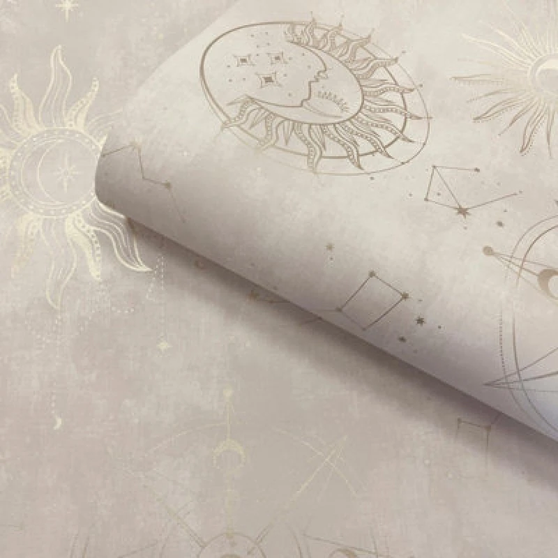 Image of Holden Decor Cosmic Cream Gold Wallpaper, Gold 14252