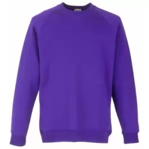 Image of Fruit Of The Loom Childrens Unisex Raglan Sleeve Sweatshirt (Pack of 2) (5-6) (Purple)