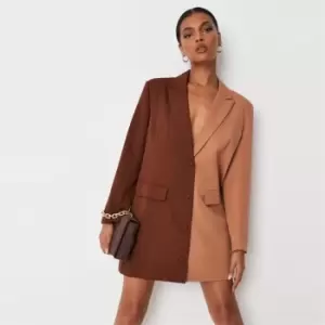 Missguided Oversized Blazer Dress - Brown