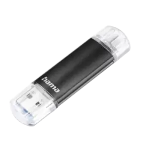 image of Hama Laeta Twin USB Stick USB 3.0 256GB 40 MB/s Black