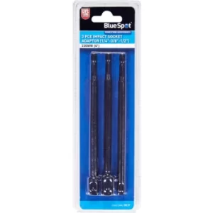 Image of Blue Spot Tools 3 PCE 150mm (6") Impact Socket Adaptor (1/4"-3/8"-1/2")