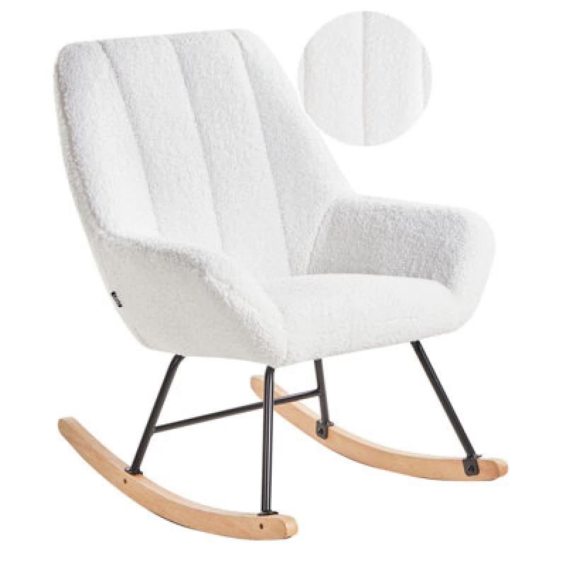 Image of Beliani Rocking Chair Kinno Boucle Off-White