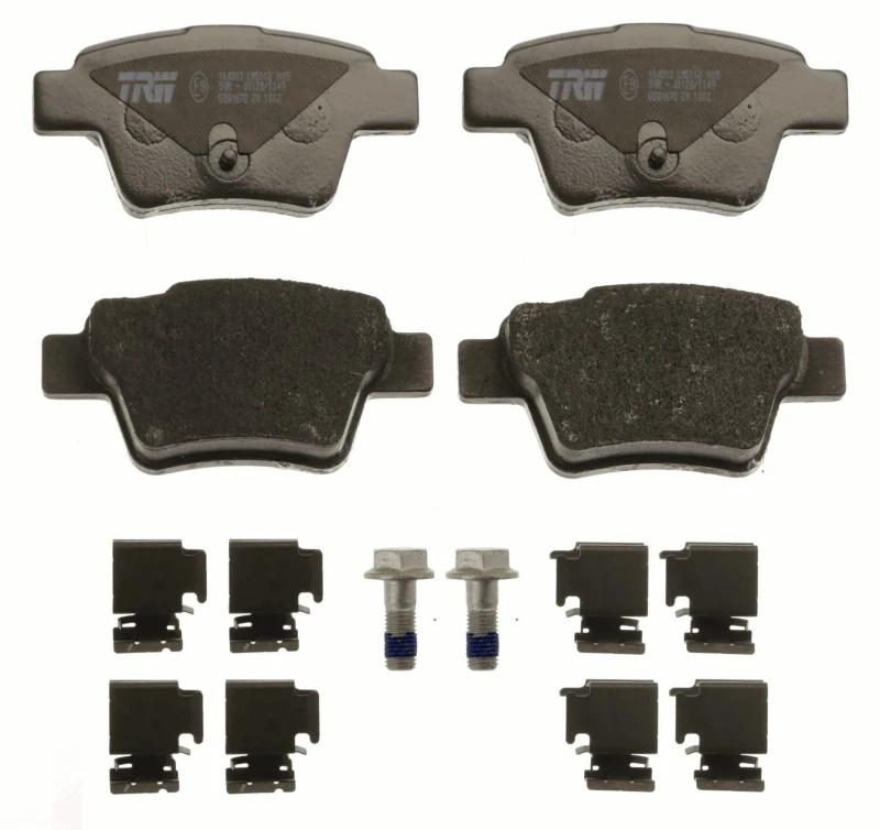 Image of TRW GDB1678 Brake pad set not prepared for wear warning indicator, with accessories, with brake caliper screws Brake Pad Set,disc brake (402)