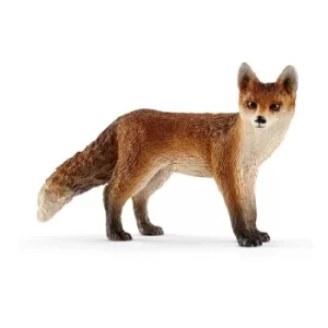 image of SCHLEICH Wild Life Fox Toy Figure, Red/White, 3 to 8 Years (14782)